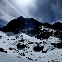 View to the snowy northern slopes of Akioud